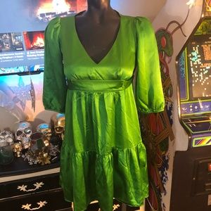Holiday Green Silk Satin Betsey Johnson Formal